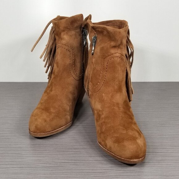 Sam Edelman Louie Bootie, Cognac Suede, Womens Size 5 M / 35 - Picture 4 of 12